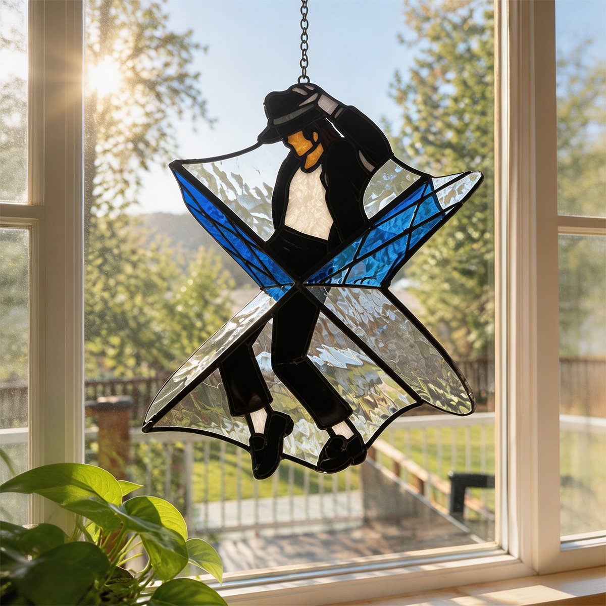 🔥 LAST DAY 49% OFF - King of Pop Inspired 🕺✨ Handmade Stained Glass Spinner