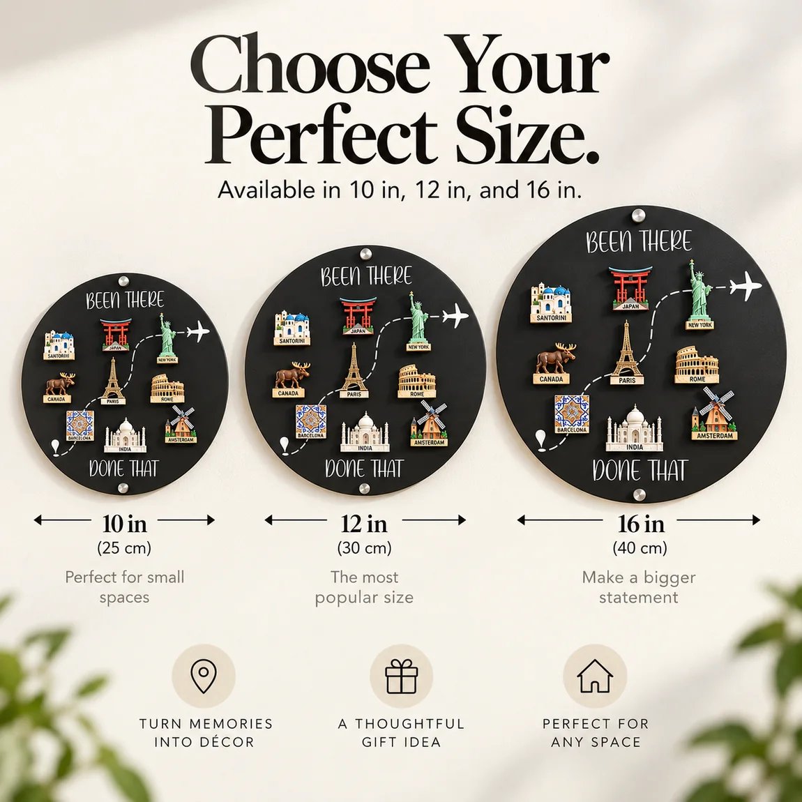 🌍✈️ Been There, Done That Travel Magnet Display Board – Round Souvenir Magnet Wall Organizer, Personalized Travel Memory Decor & Unique Gifts for Travelers 🎁