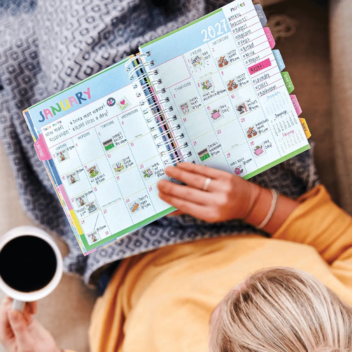 📅✨ 2027–2028 Life Planner – 24-Month Weekly & Monthly Organizer with Stickers & Bill Trackers