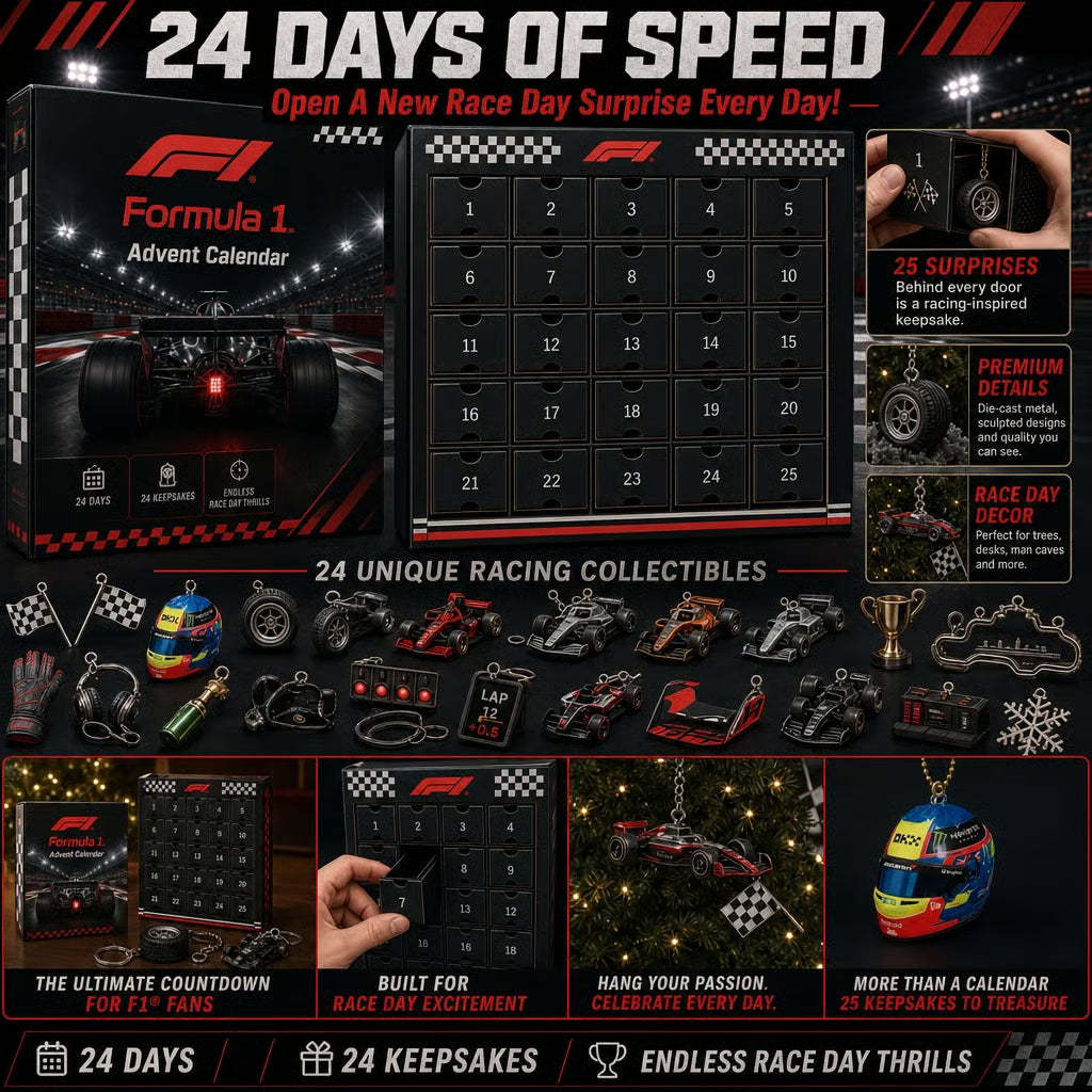 🏁 RaceGrid™ 25-Day Formula Racing Advent Calendar – Ultimate Christmas Countdown for Racing Fans