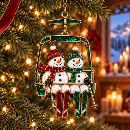 ⛷️ 2026 Christmas Ski Resort Ornaments – Set of 6 Festive Winter Holiday Keepsakes