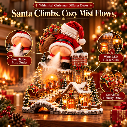 🎅 Santa’s Cheeky Christmas Village – Light-Up Mist Maker & Funny Holiday Decor ✨