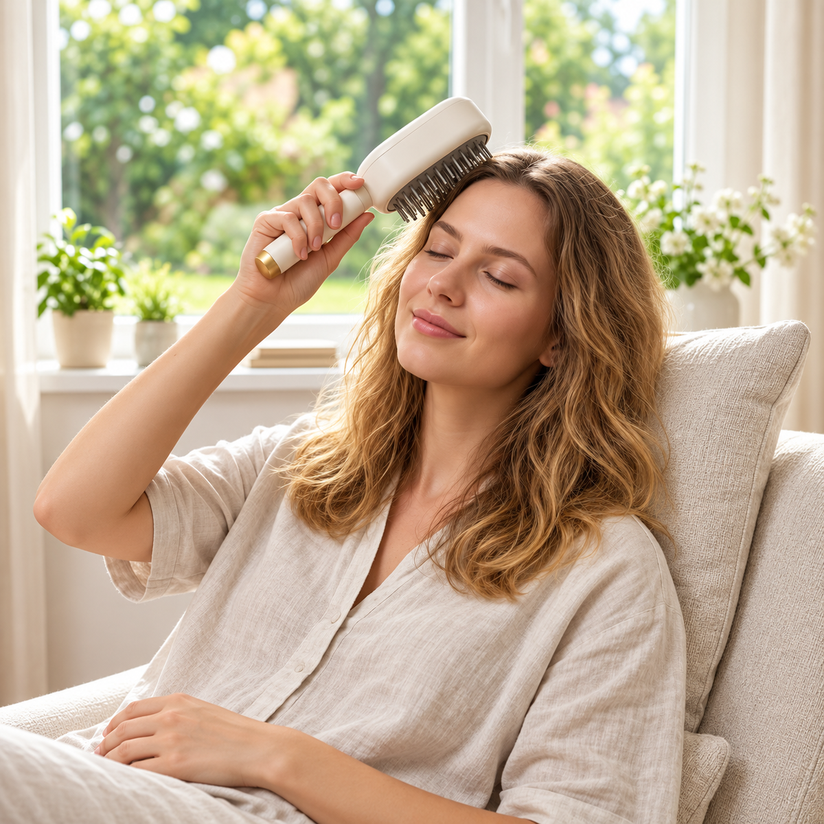 🔥 50% OFF – Electric Spray Air Cushion Comb with Gentle Vibration & Nano-Mist Hydration 💦🪮