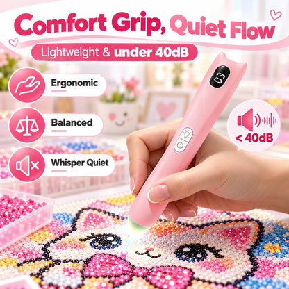 ✨ Electric Diamond Painting Pen with Light – Rechargeable & No Wax Needed!