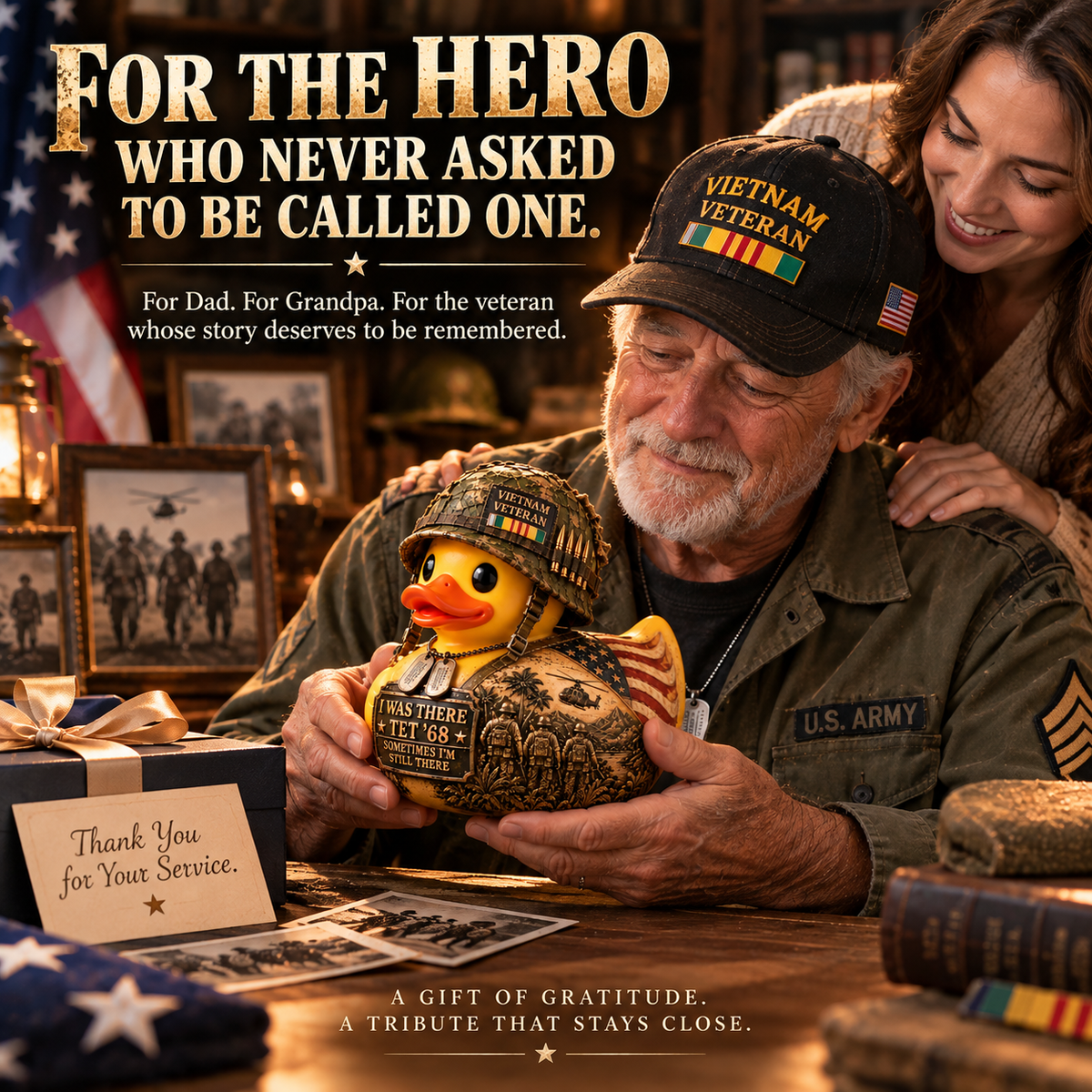 🇺🇸 I Was There. Some Memories Never Leave. 🪖 TET ’68 Vietnam Veteran Memorial Duck Figurine ❤️