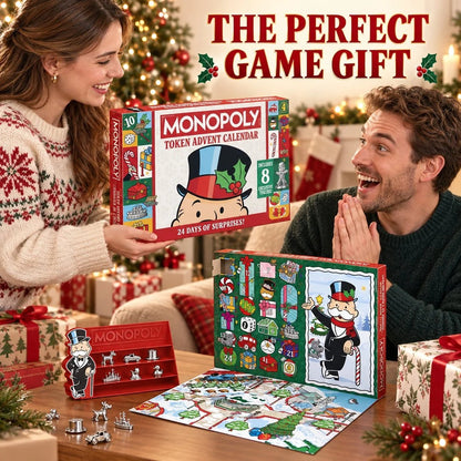 🎲 Monopoly Advent Calendar – 24 Collectible Game Tokens with Display Stand 🎄
