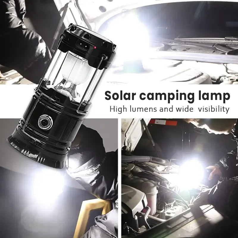 🔦 Foldable LED Emergency Lantern – Solar & USB-C Rechargeable, 4 Lighting Modes