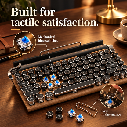 ⌨️ Retro Mechanical Keyboard – Vintage-Inspired Style for Your Desk ✨
