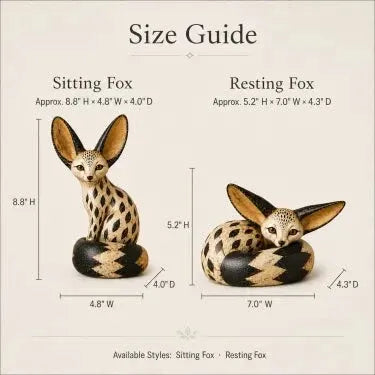 🦊Vintage-Style Fennec Fox Sculpture – Charming Home Decor & Gift for Animal Lovers✨