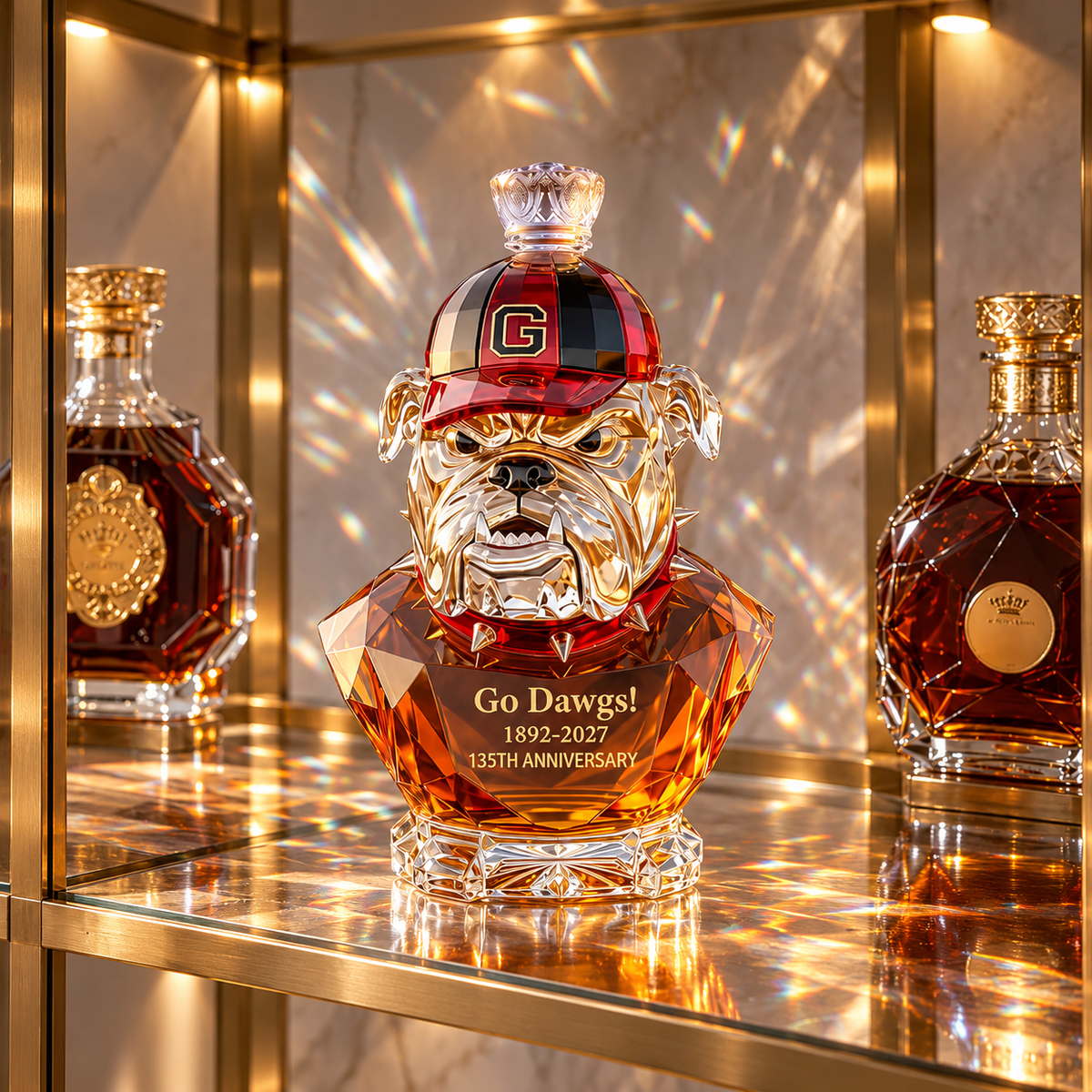 Georgia Bulldogs 135th Anniversary Commemorative Whiskey Bottle (1892–2027)