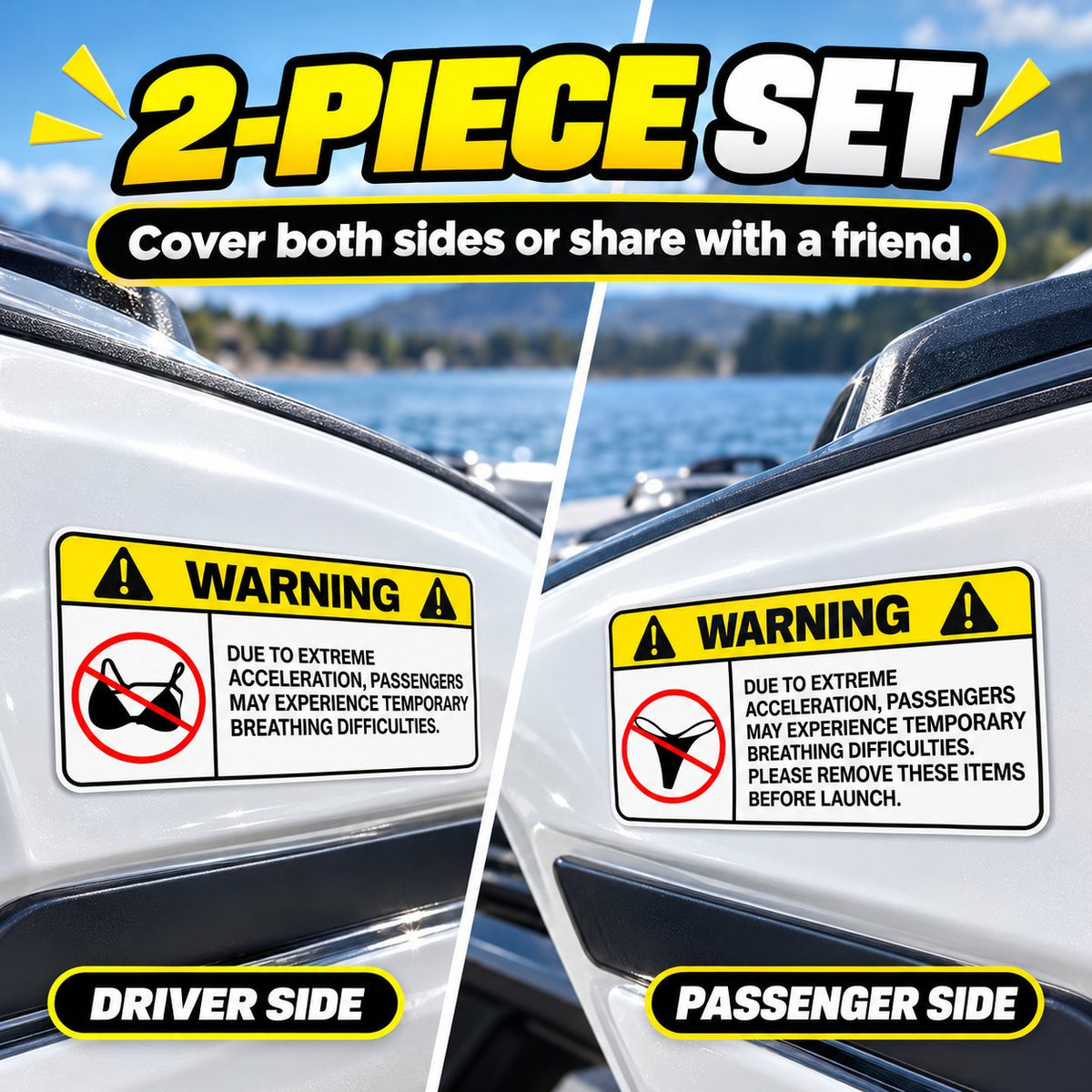Funny Extreme Acceleration Warning Decal Set 😂🏎️