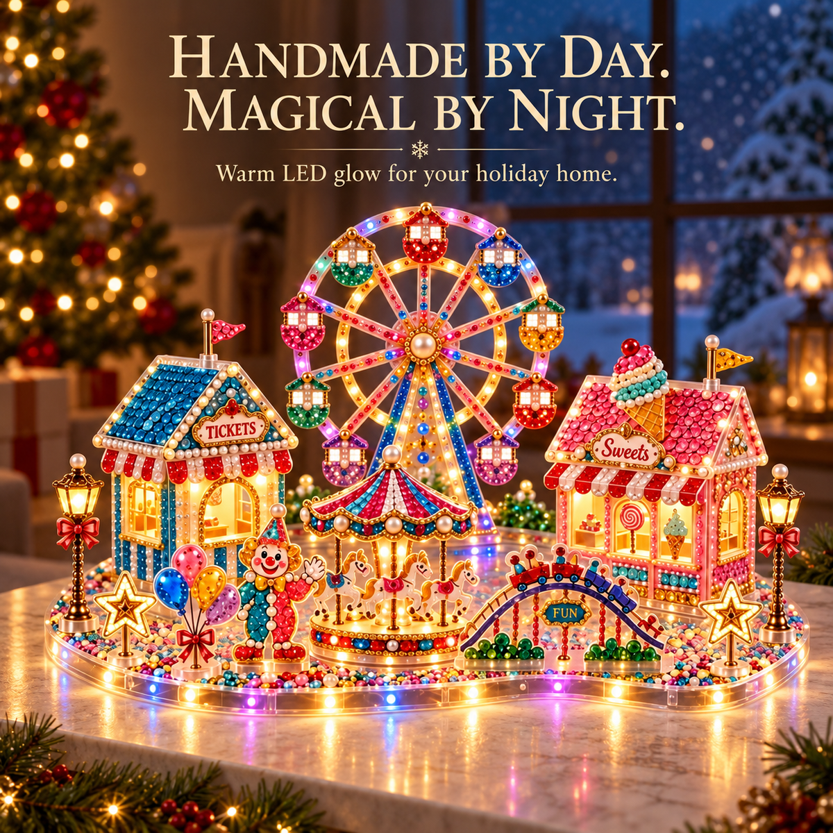 3D LED Christmas Diamond Art DIY Kit
