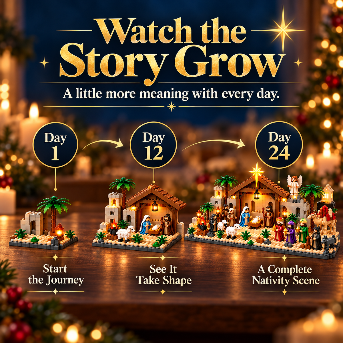 🎄✨ 24-Day Nativity Advent Calendar – Build the Christmas Story, One Day at a Time! ✝️🧱