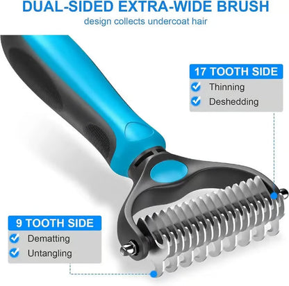 😻🐕🐾Professional Double-Sided Pet Grooming Rake