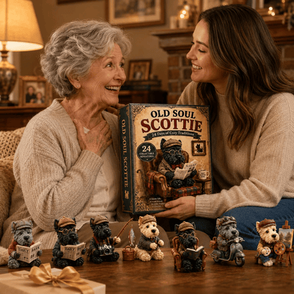 Old Soul Scottie 24-Day Advent Calendar – 24 Adorable Collectible Scottish Terrier Miniatures, Cozy Christmas Countdown Gift for Scottie Lovers & Dog Owners