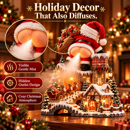 🎅 Santa’s Cheeky Christmas Village – Light-Up Mist Maker & Funny Holiday Decor ✨