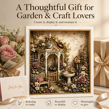 🌷DIY 3D English Cottage Garden Shadow Box Kit