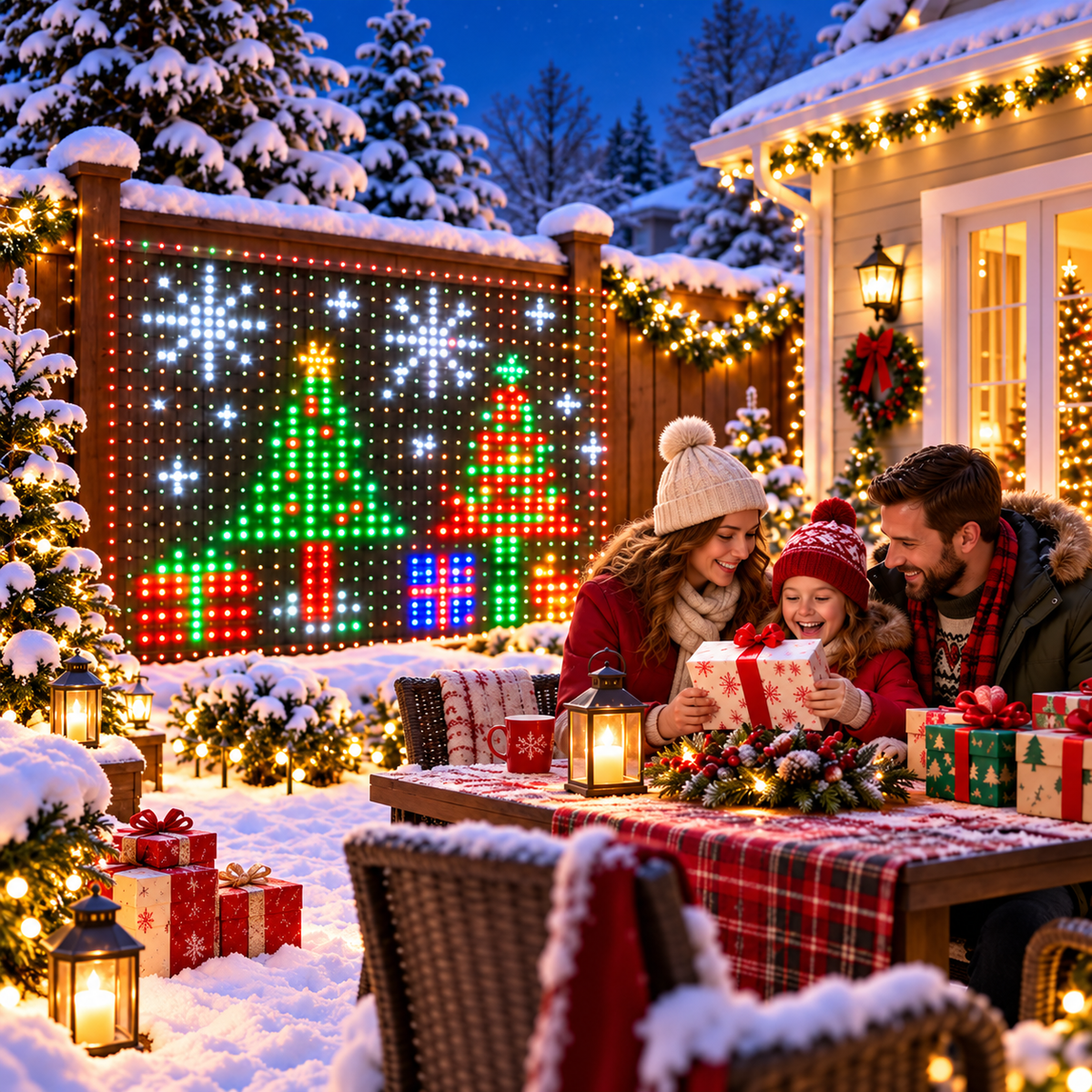 🎄✨ Smart Programmable RGB Pixel Net Lights – Animated Christmas Light Display 🌈