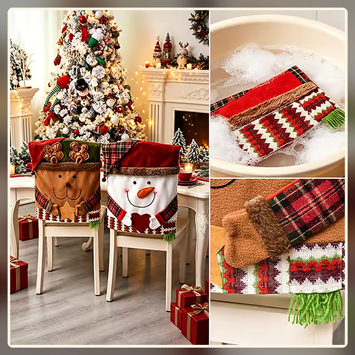 Christmas Chair Cover Fabric Details and Care