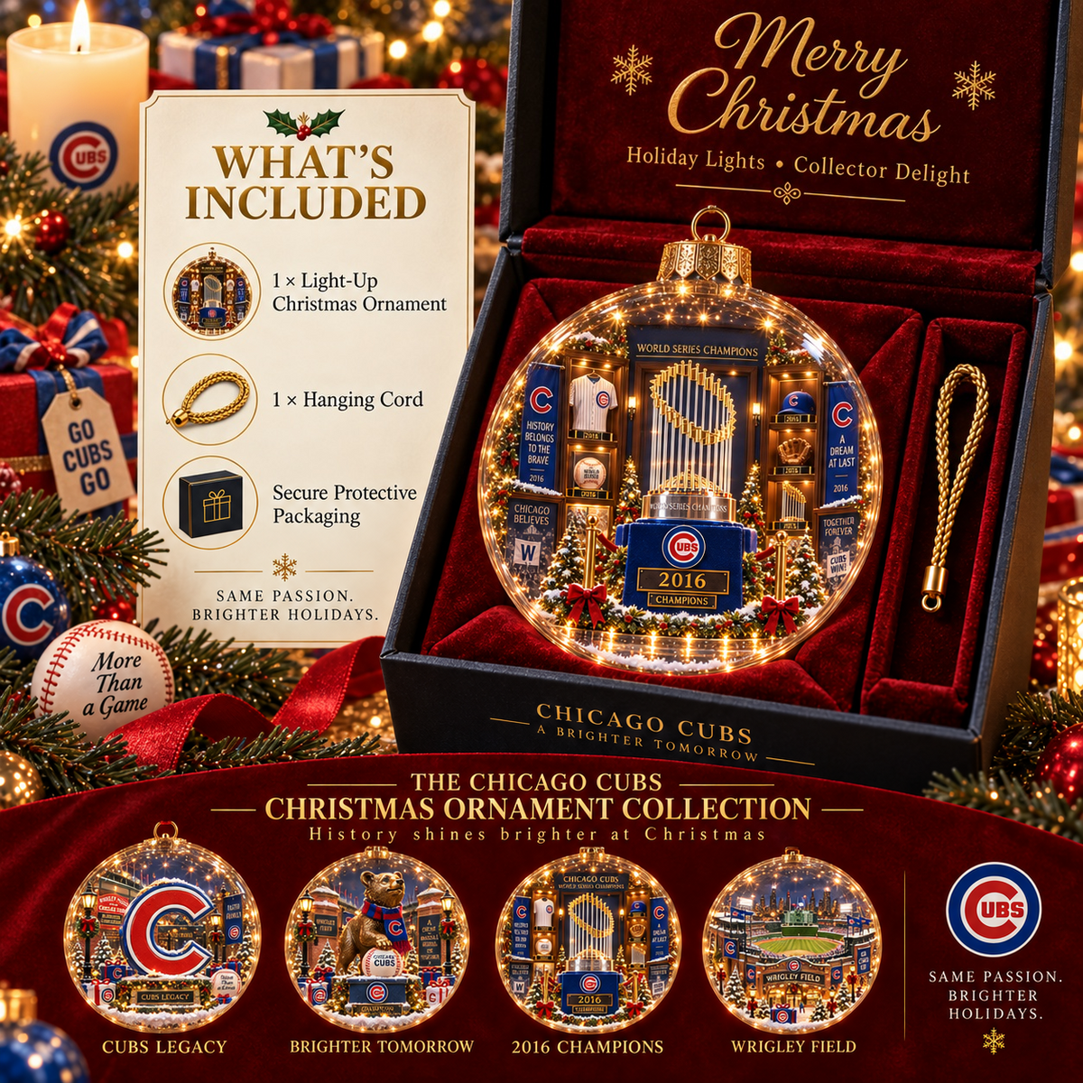 ⚾ Fly the W Light-Up Baseball Christmas Ornament | 8 Styles – 14
