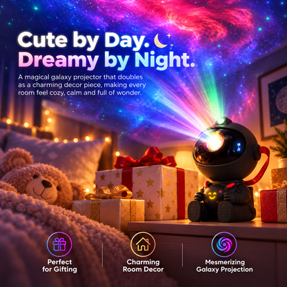 Galaxy Projector Night Light, Astronaut Starry Sky Lamp with Colorful Nebula Projection, Ambient Mood Light for Bedroom, Gaming Room, Kids & Gift Decor