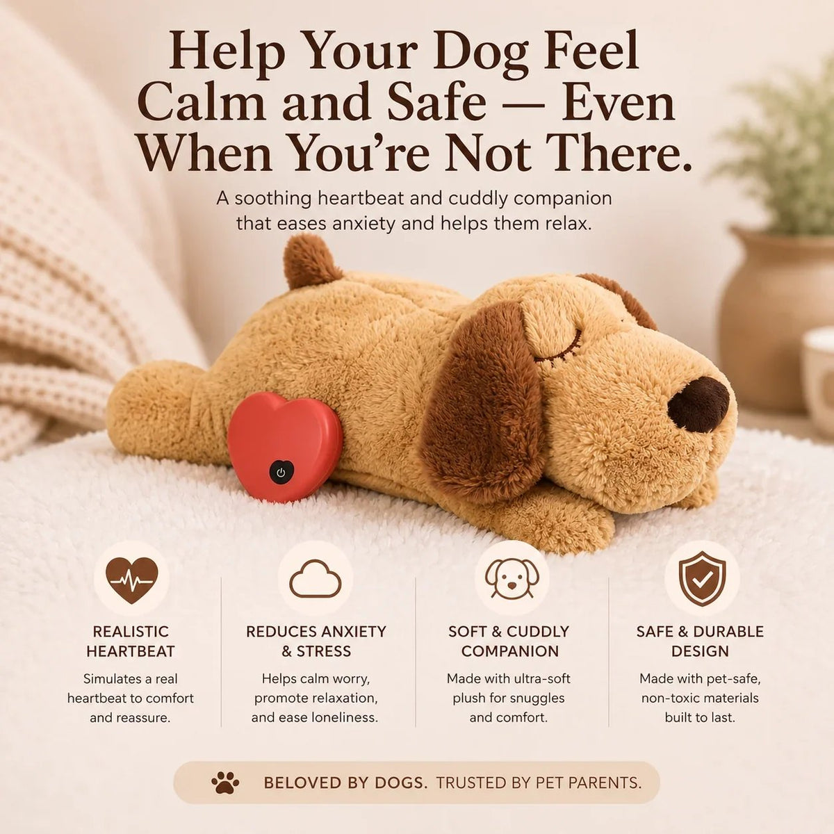 Real Heartbeat Plush Toy For Cats & Dogs