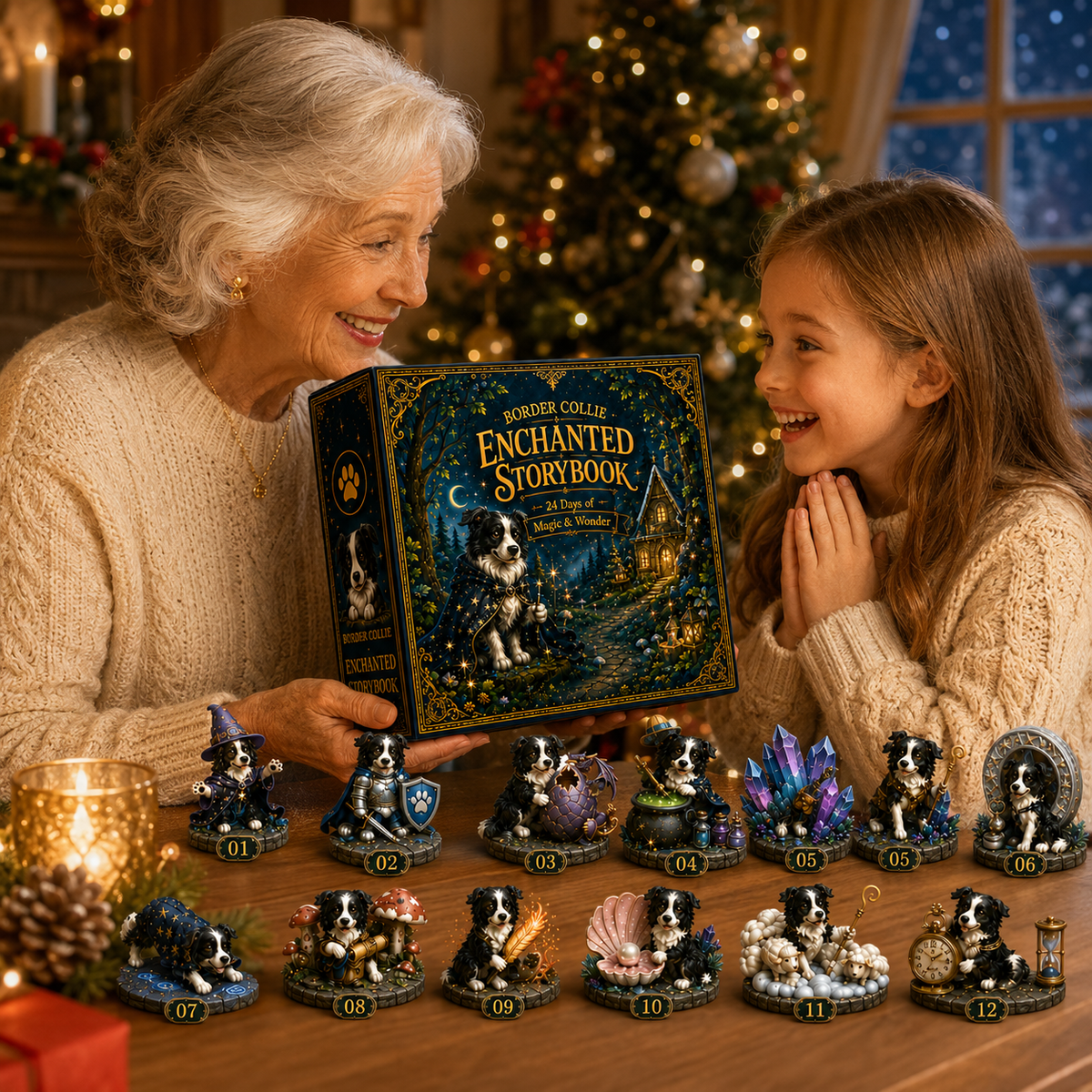 Border Collie Enchanted Advent Calendar 2026 – 24 Days of Magical Miniature Dog Figurines, Christmas Surprises & Storybook Adventures