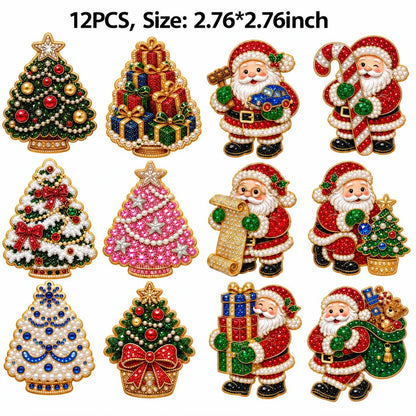 🔥 Hot Sale 🎄✨ DIY Christmas Pearl & Diamond Painting Fridge Magnet Kit – Sparkling Holiday Craft Fun 🧲