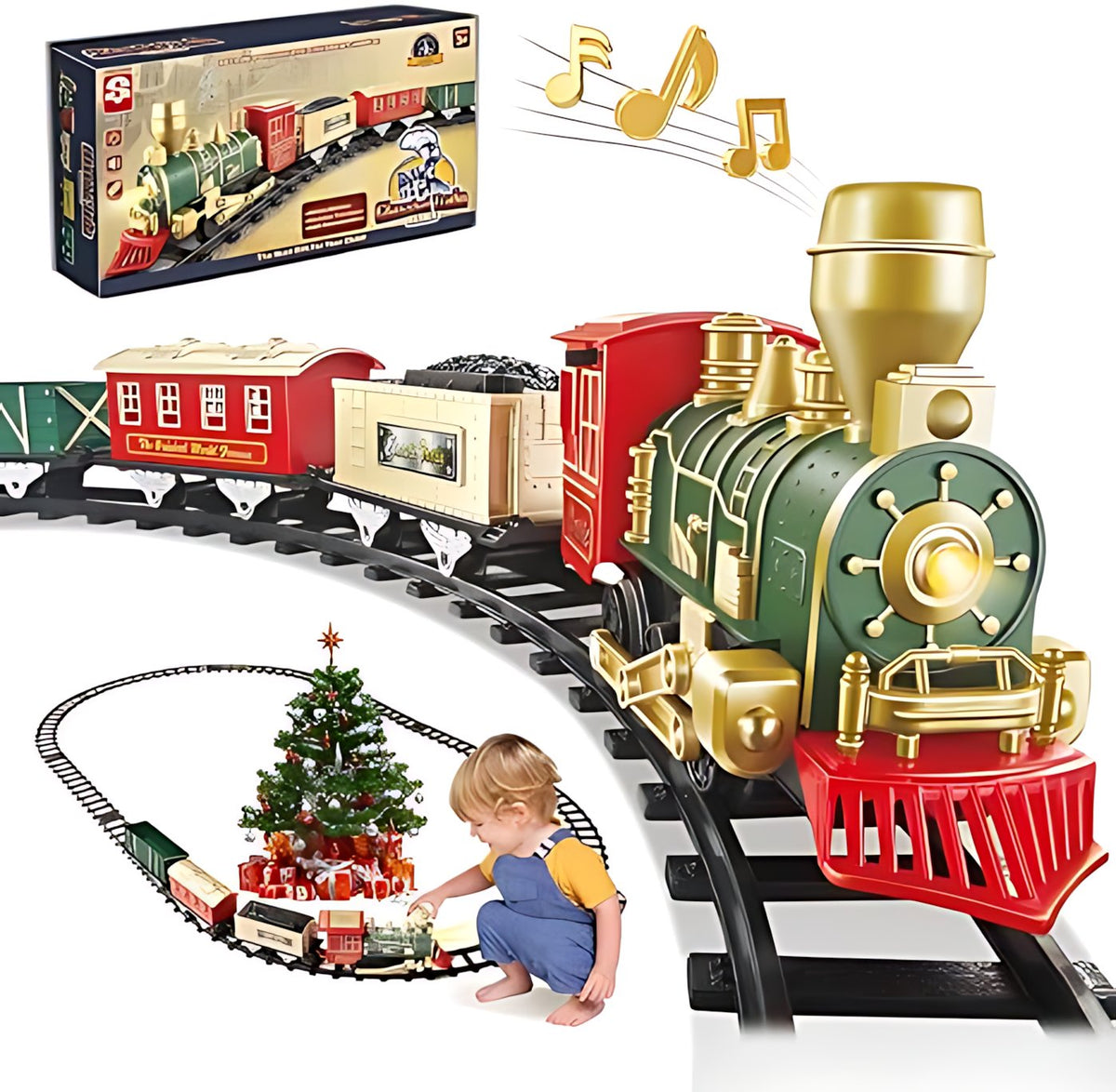 Complete 53' Toy Train Set - Perfect Holiday Gift for Ages 3-8 🎁
