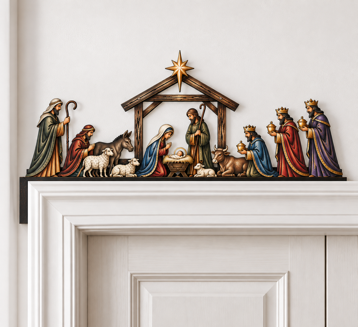⭐ Nativity Scene Door Topper – Meaningful Christmas Doorway Decor ✝️