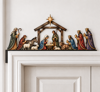 ⭐ Nativity Scene Door Topper – Meaningful Christmas Doorway Decor ✝️