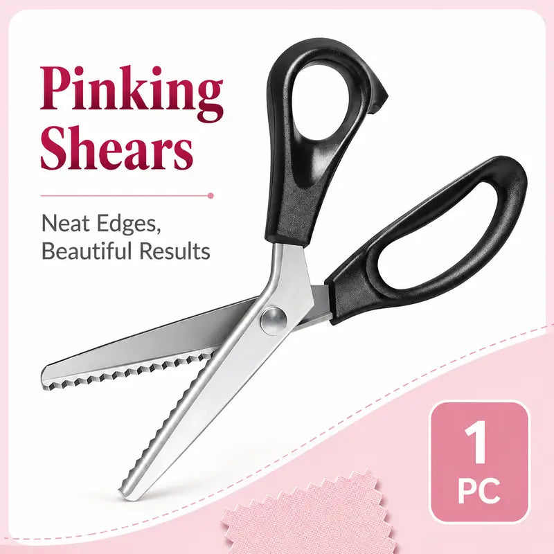✂️ Stainless Steel Pinking Scissors – Zigzag Serrated Blades for Sewing, Fabric & DIY Crafts 🧵