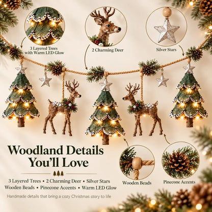 ⏰ LAST DAY 50% OFF - 🦌 Lighted Woodland Christmas Garland