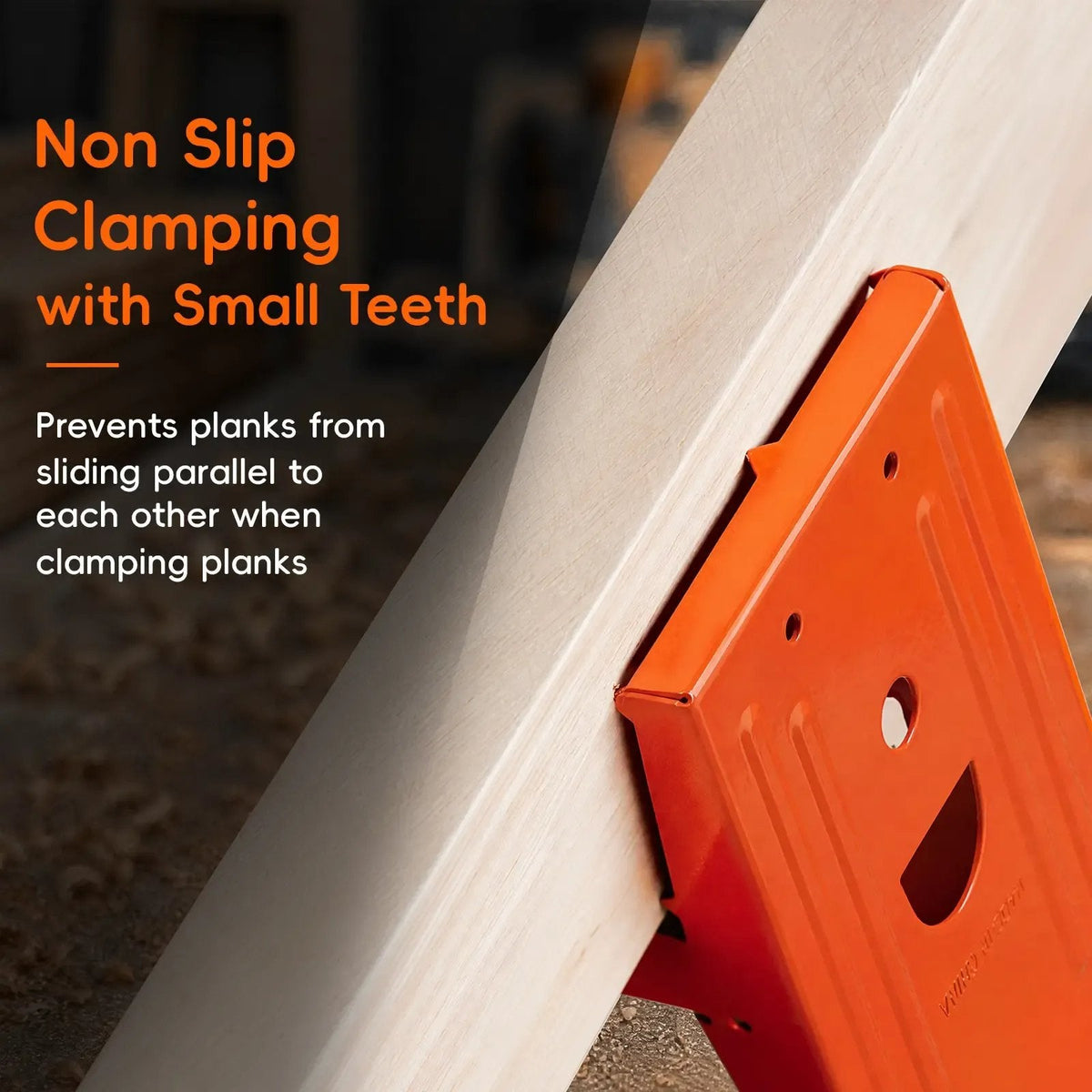 🔧 2-Pack Heavy-Duty Sawhorse Brackets with Down Clamp – Adjustable Quick-Fix Clips for Woodworking, DIY & Jobsite Cutting