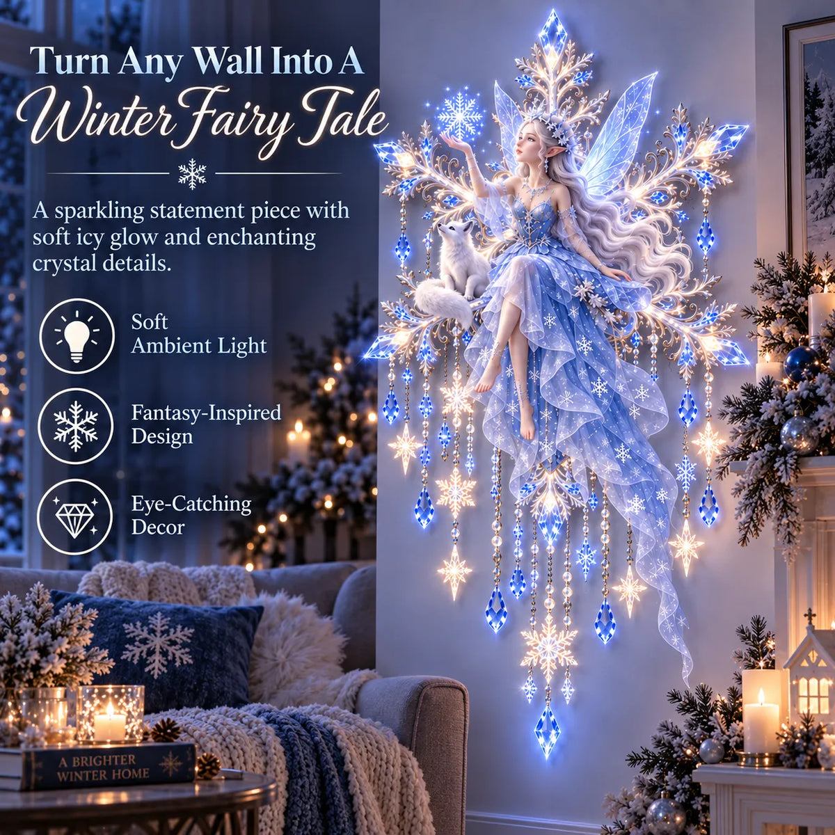 Free shipping——❄️Ice Snow Elf Starfall Wall Light