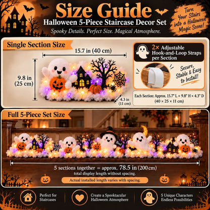 👻Whimsical Halloween Ghost Decor – Cute Staircase & Tabletop Display