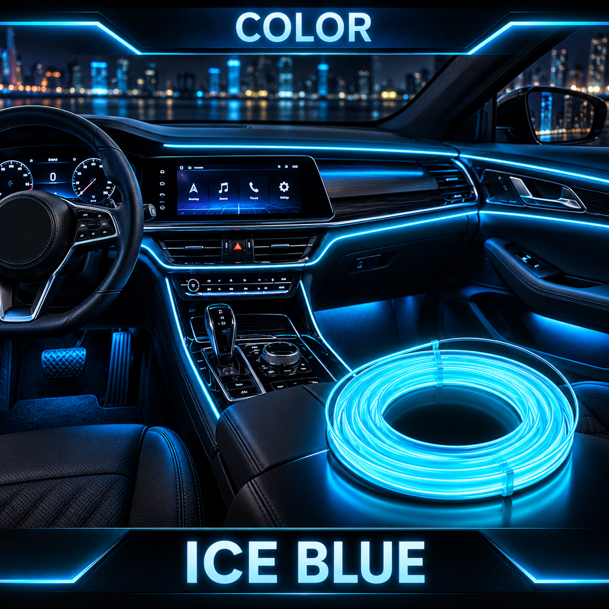 🚗✨ Car Interior LED Strip Lights – Ultra-Slim Ambient Lighting in 9 Colors