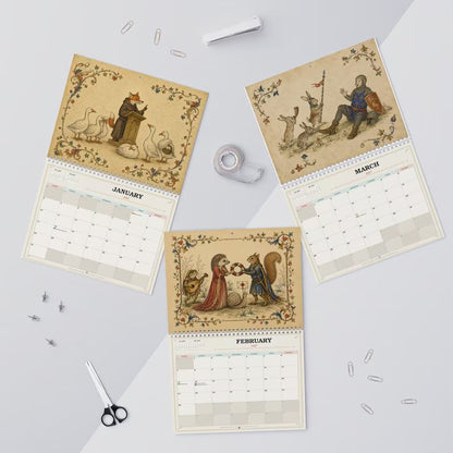 📜 2027 Medieval Animal Mischief in the Margins Wall Calendar