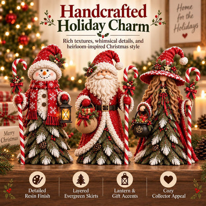 🎄Whimsical Christmas Witch Resin Figurines – Festive Holiday Collectible Decor🧙‍♀️