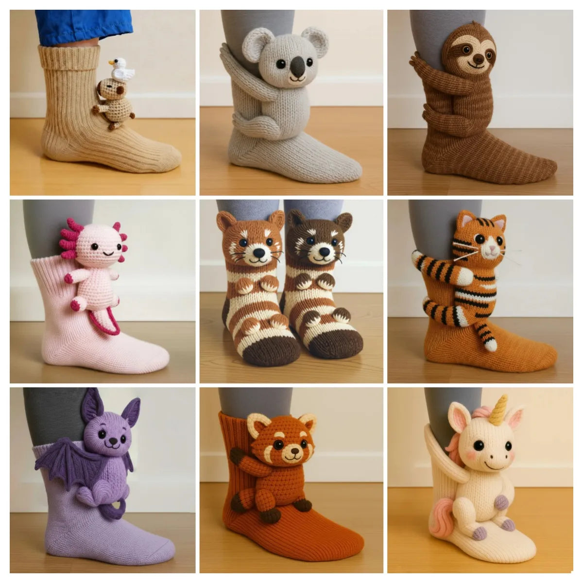 💝 Cozy 3D Knit Spirit Animal Socks – Show Your Personality in Comfort 🧦