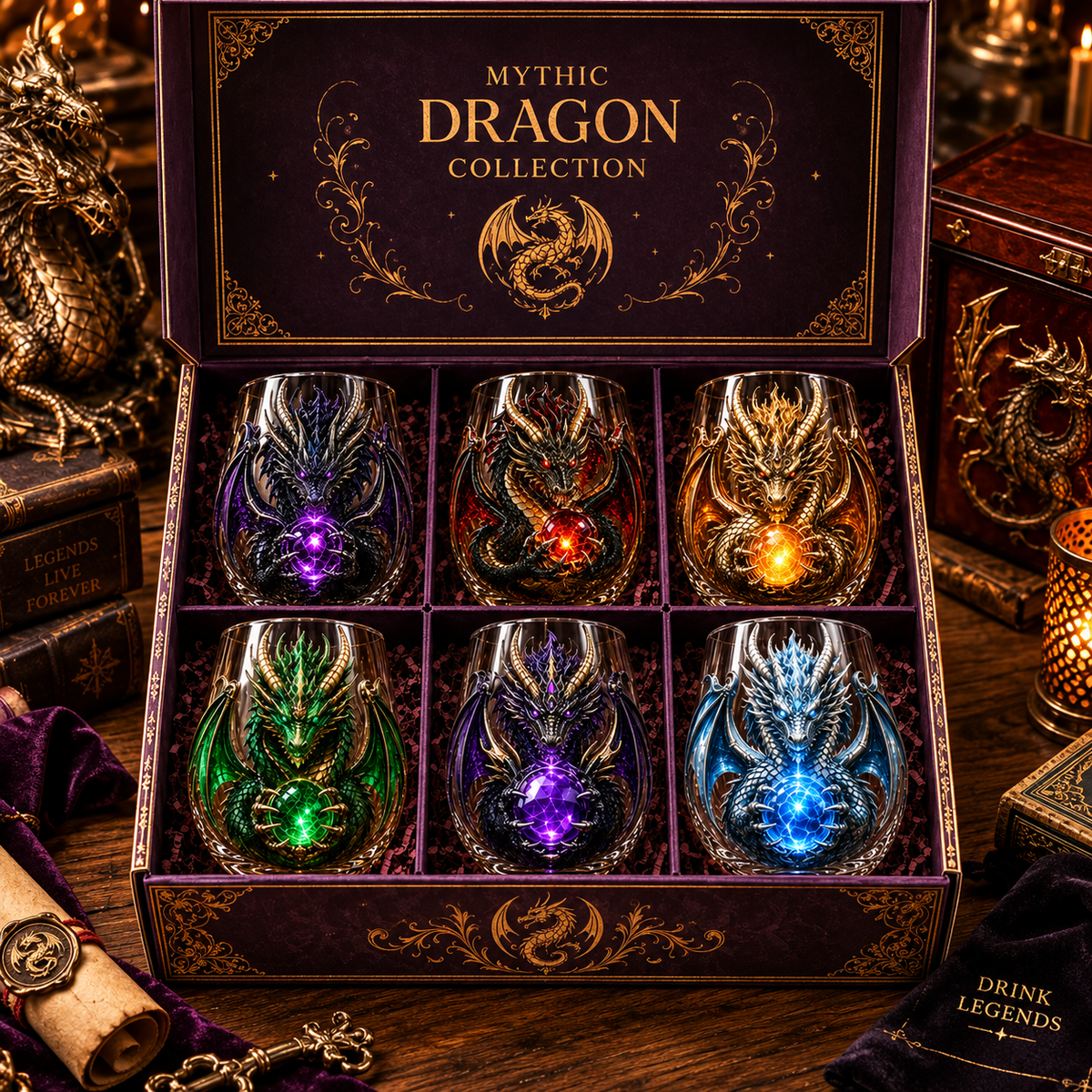 🐉✨ 3D Mythic Dragon Glass Art Cup | Luxury Raised Fantasy Glassware for Whiskey, Home Bar Décor & Legendary Gifts 🎁