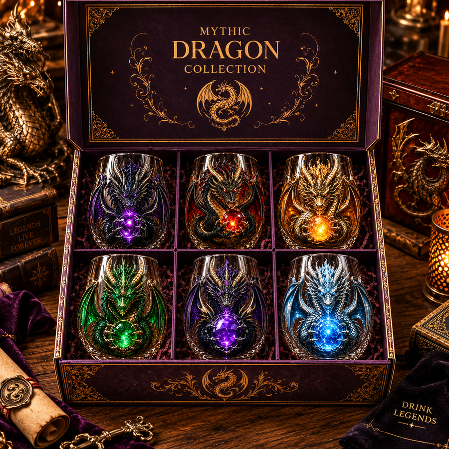 🐉✨ 3D Mythic Dragon Glass Art Cup | Luxury Raised Fantasy Glassware for Whiskey, Home Bar Décor & Legendary Gifts 🎁
