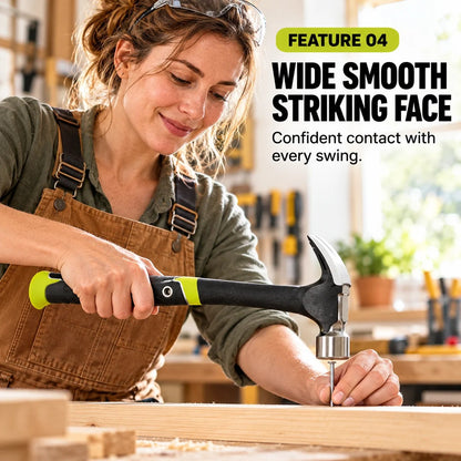 🧰 Shock-Absorbing Claw Hammer | Rust Resistant Finish, One-Handed Magnetic Nail Assist