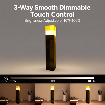 ⛏️Pixel Torch Wall Light – Rechargeable LED Lamp
