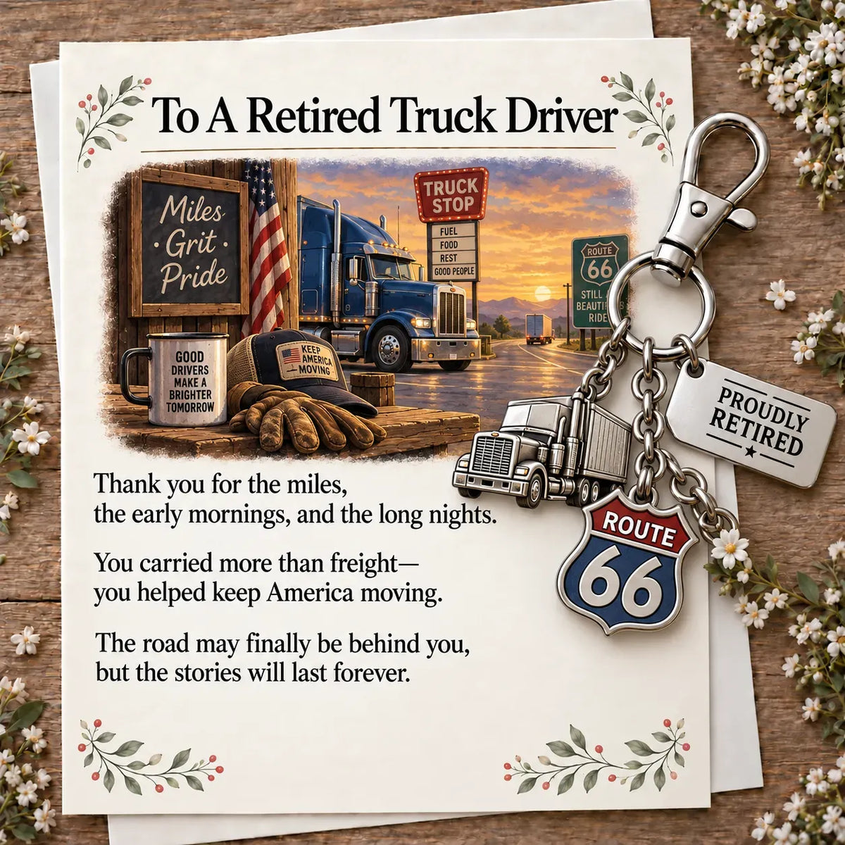 ✨ You Make a Difference Retirement Gift Set – Career Keychain & Matching Card