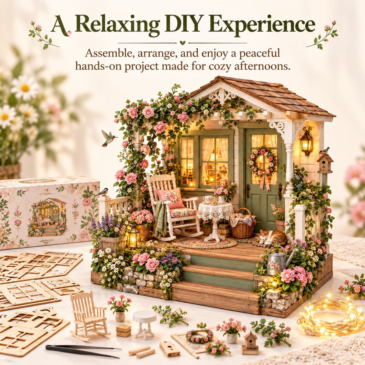 🌸 Build Your Own Cozy Cottage Porch Garden 🪑