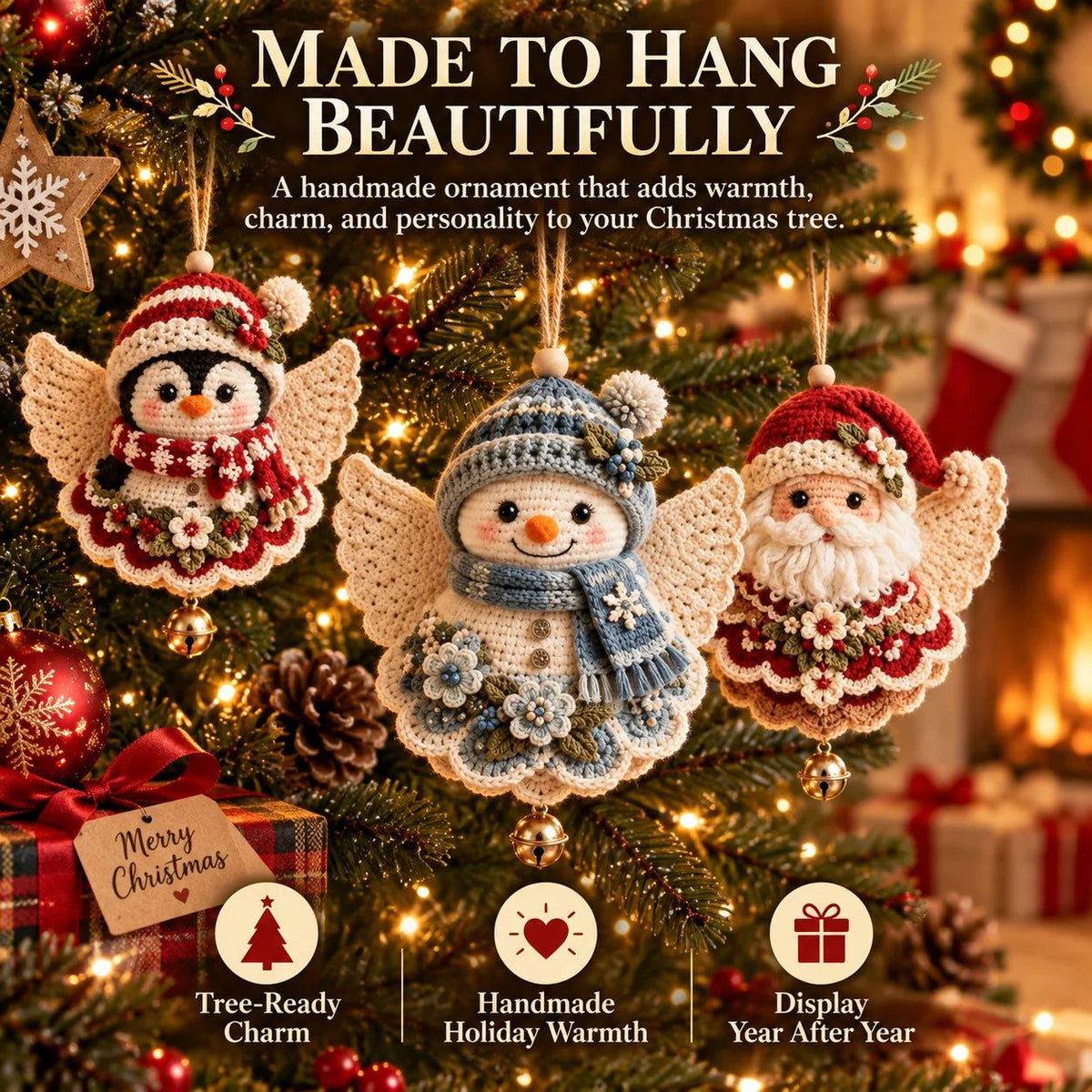 🎄DIY Crochet + Christmas Ornament + 5 Characters / Handmade Keepsake