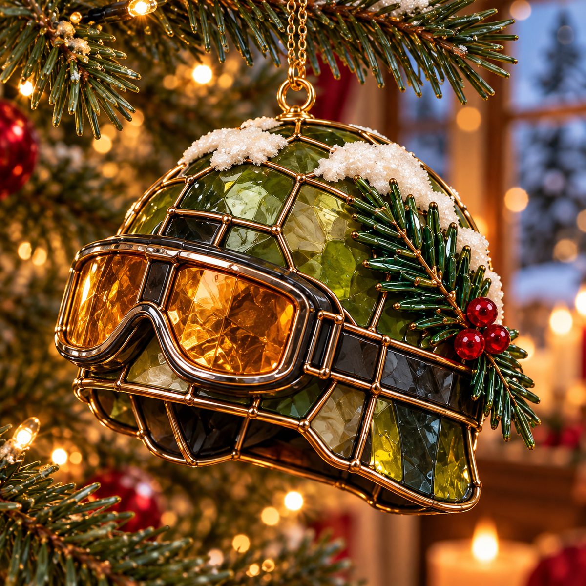 ✨ 2026 Military Christmas Ornaments – Set of 6 |  Vintage Stained Glass Tactical Vest, Military Helmet, Rifle & Soldier Gear Hanging Decorations | Christmas Tree Ornaments & Unique Gifts for Veterans & Military Families