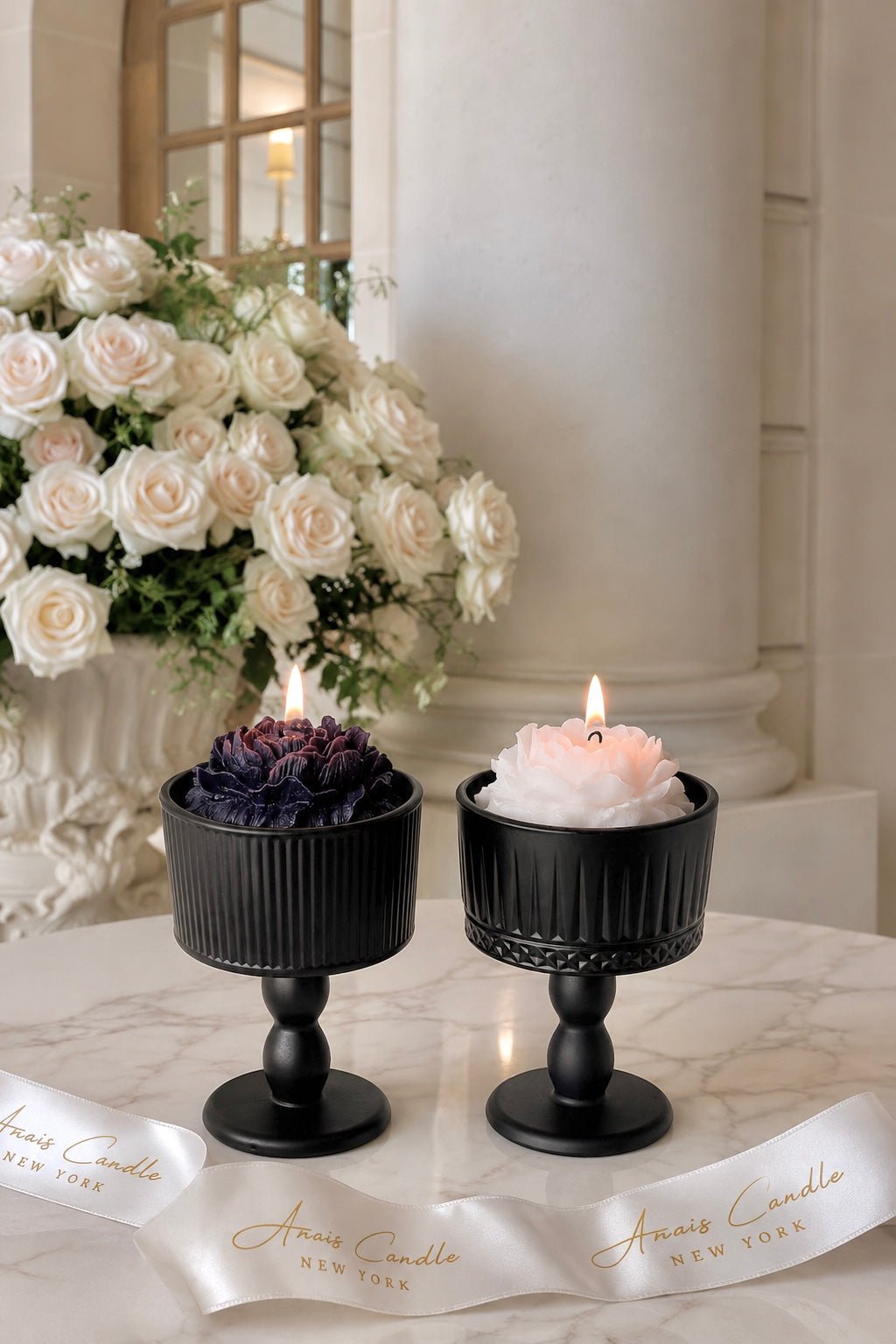 Fleur de Paris Set of 2 Candles made with all-natural soy wax and premium white beeswax