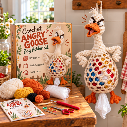 🔥LAST DAY 49% OFF – 🌼 Cottage Harvest Keepers™ — Crochet Animal Bag Holder DIY Kit | 12 Adorable Designs